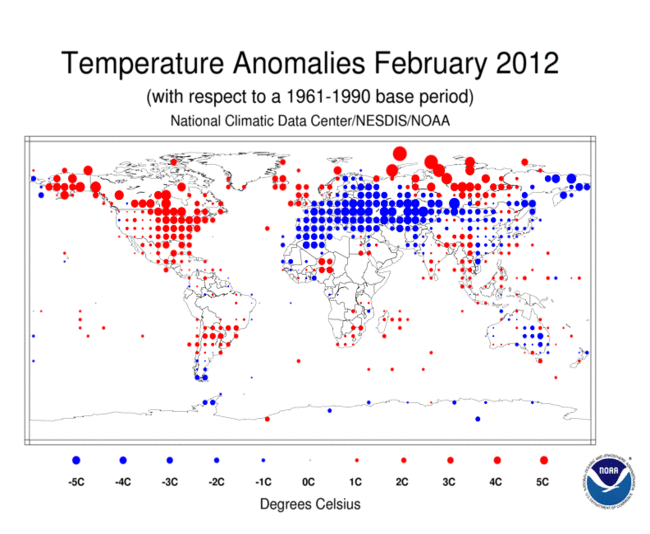 Informe climático de la Tierra. Febrero de 2012